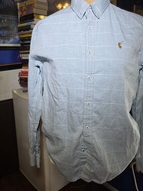 Polo by Ralph Lauren Light Blue Windowpane Button-Down Shirt